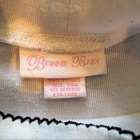 Vintage Bonnie Baby Frog Dress Set Size 24M Plaid Bow Preppy Mock Turtleneck - Picture 9 of 16